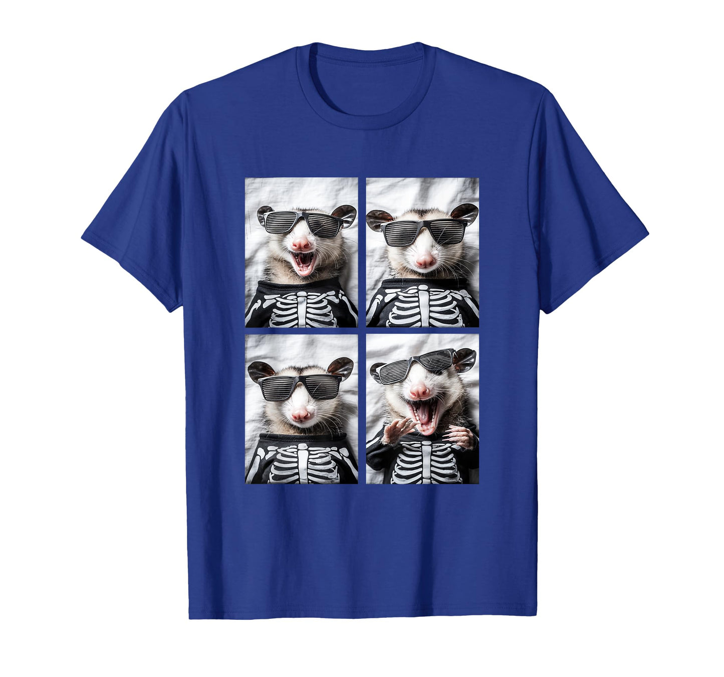 Opossums with Sunglasses Skeleton Costume Funny Halloween T-Shirt