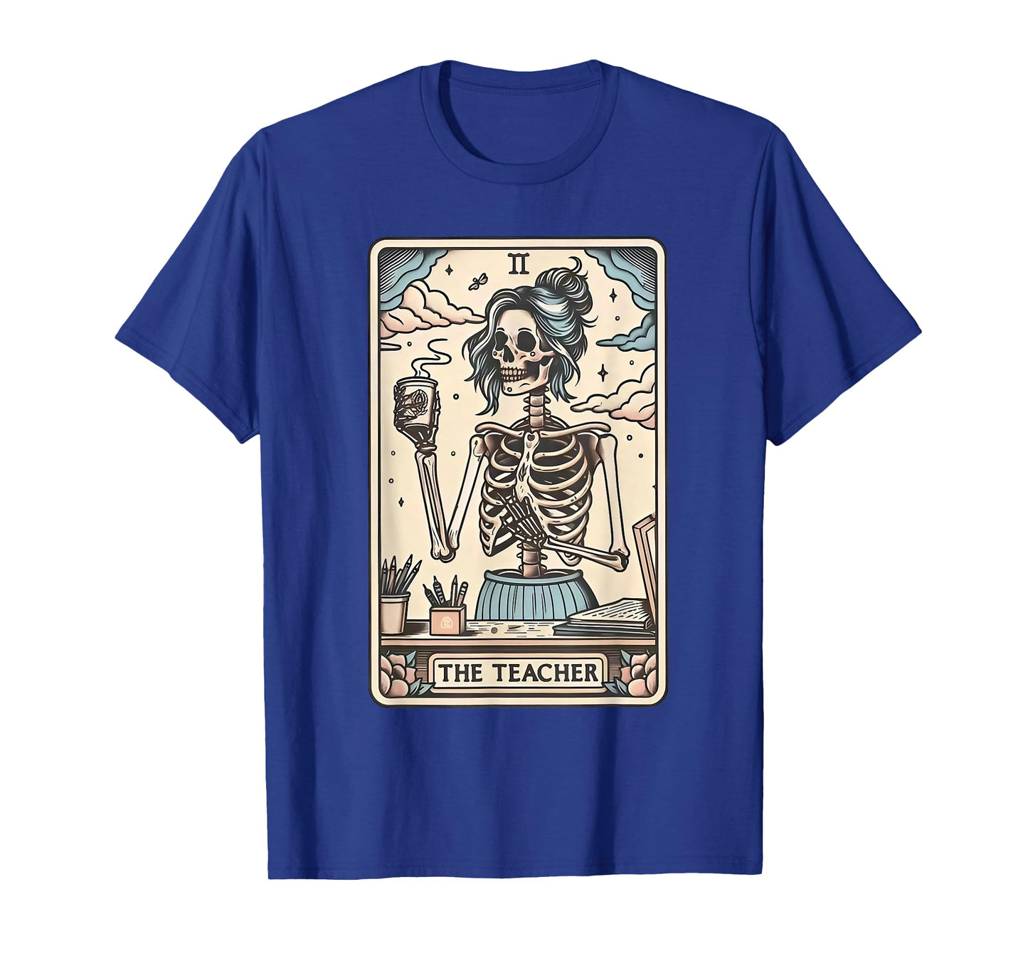 The Teacher Funny Skeleton Tarot Card T-Shirt