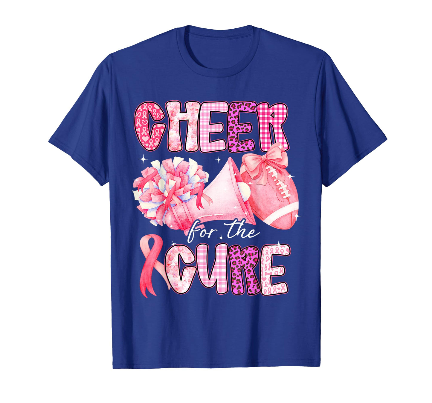 Breast Cancer Awareness Cheer for The Cure Football T-Shirt
