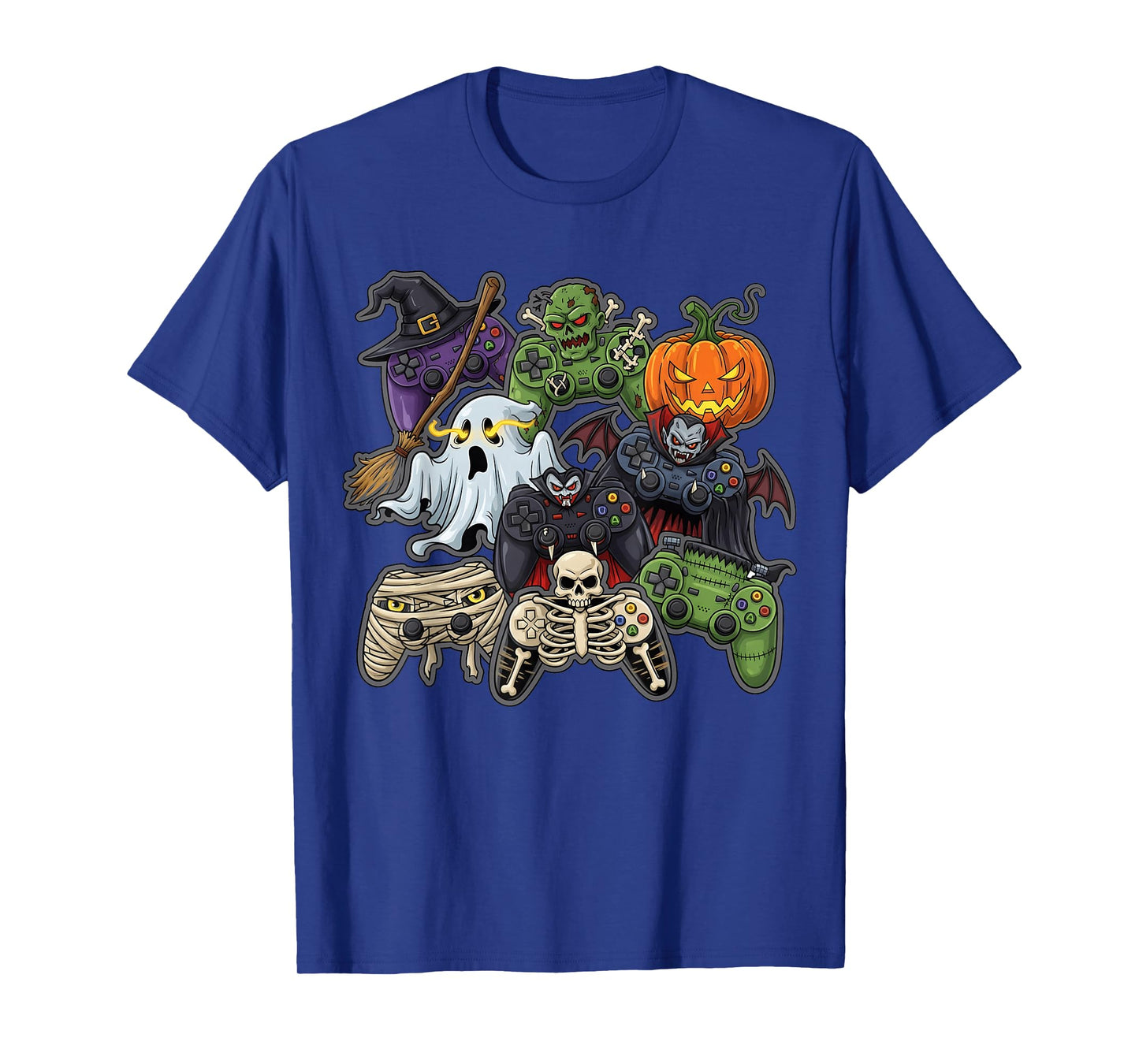 Halloween Gaming Controllers Zombie Skeleton Ghost Pumpkin T-Shirt