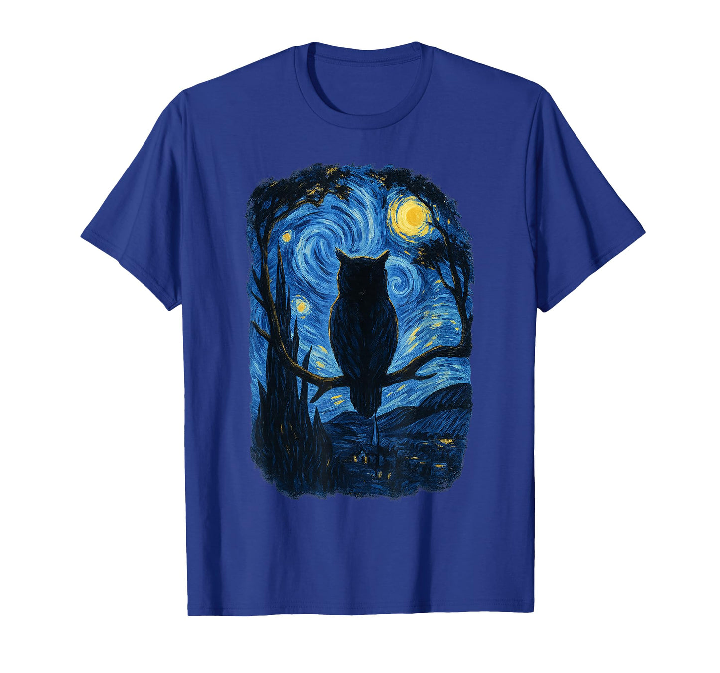 Starry Owl Night Artwork T-Shirt