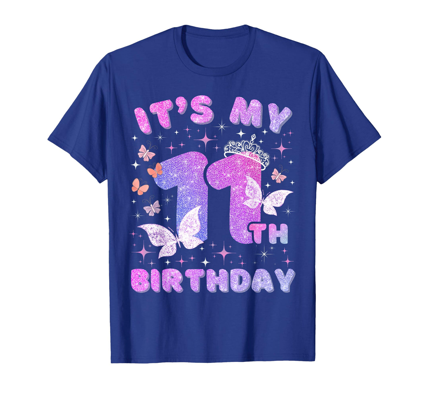 Kids 11 Years Princess Butterfly Its My 11th Birthday Girls T-Shirt