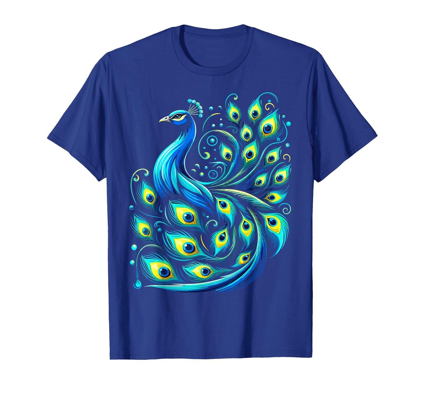 Beautiful Blue Peacock Teal Feathers Bird T-Shirt