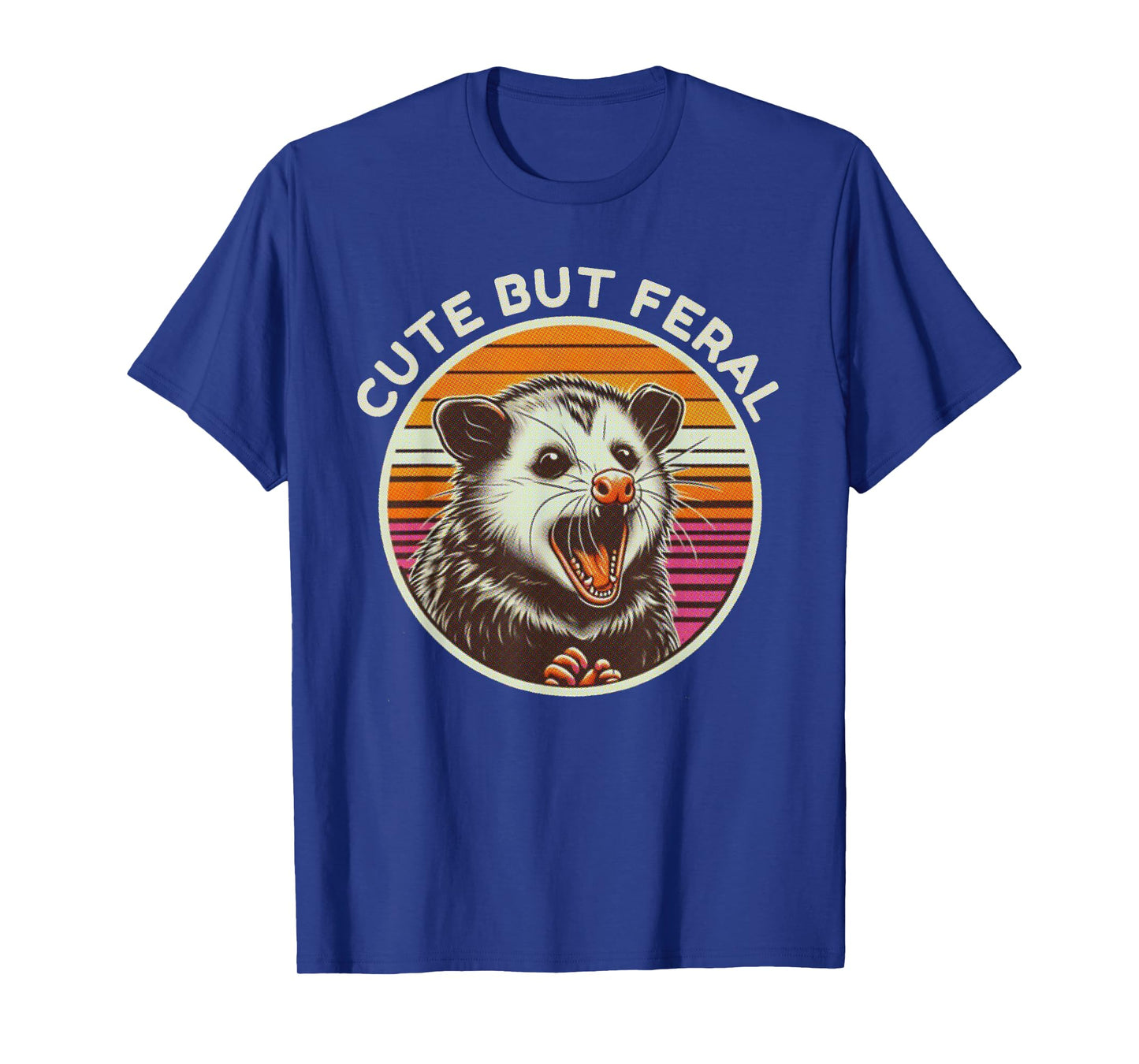 Retro Cute But Feral Opossum Funny T-Shirt
