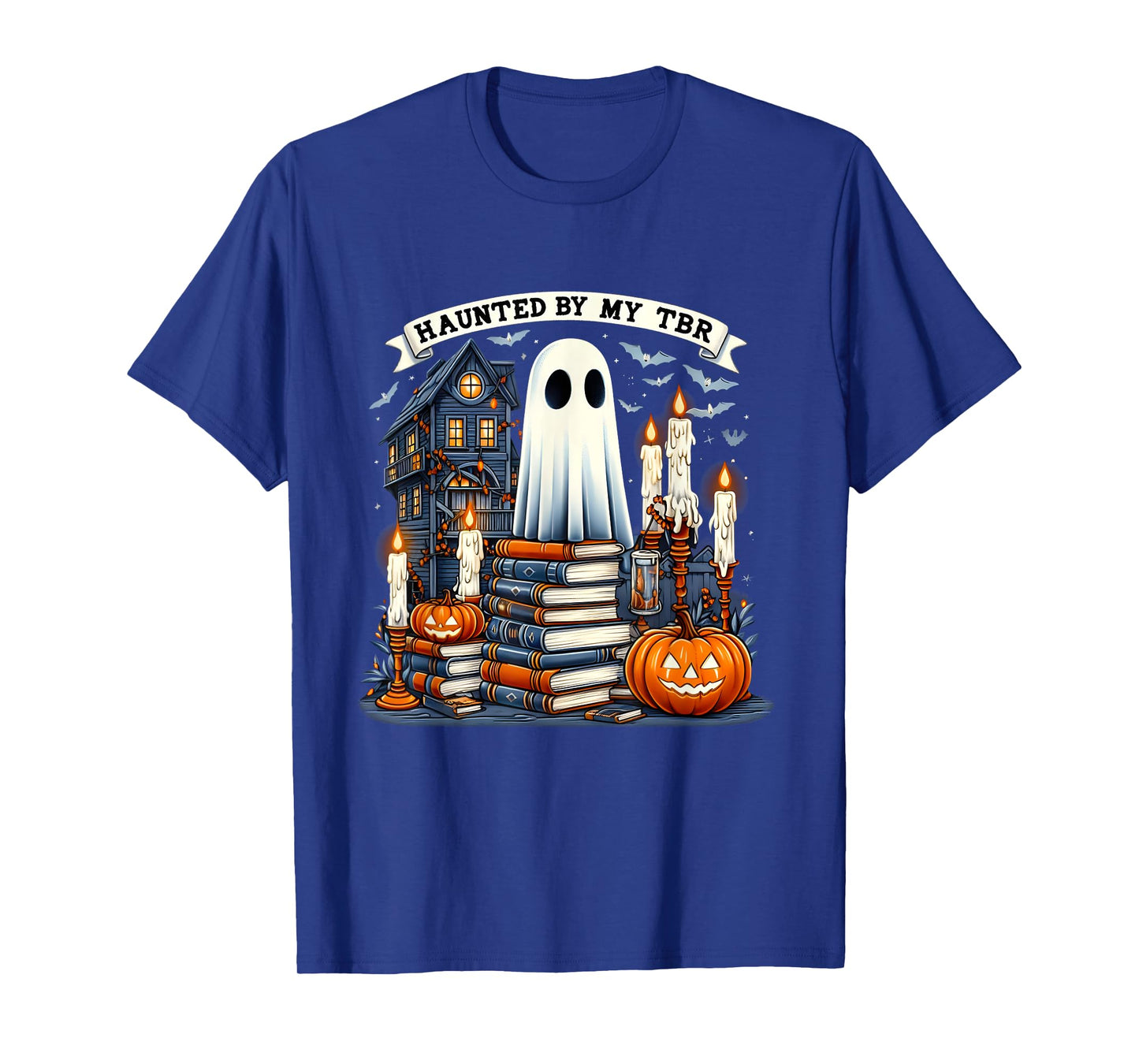 Retro Haunted by My TBR Halloween Book Readers Book Lovers T-Shirt