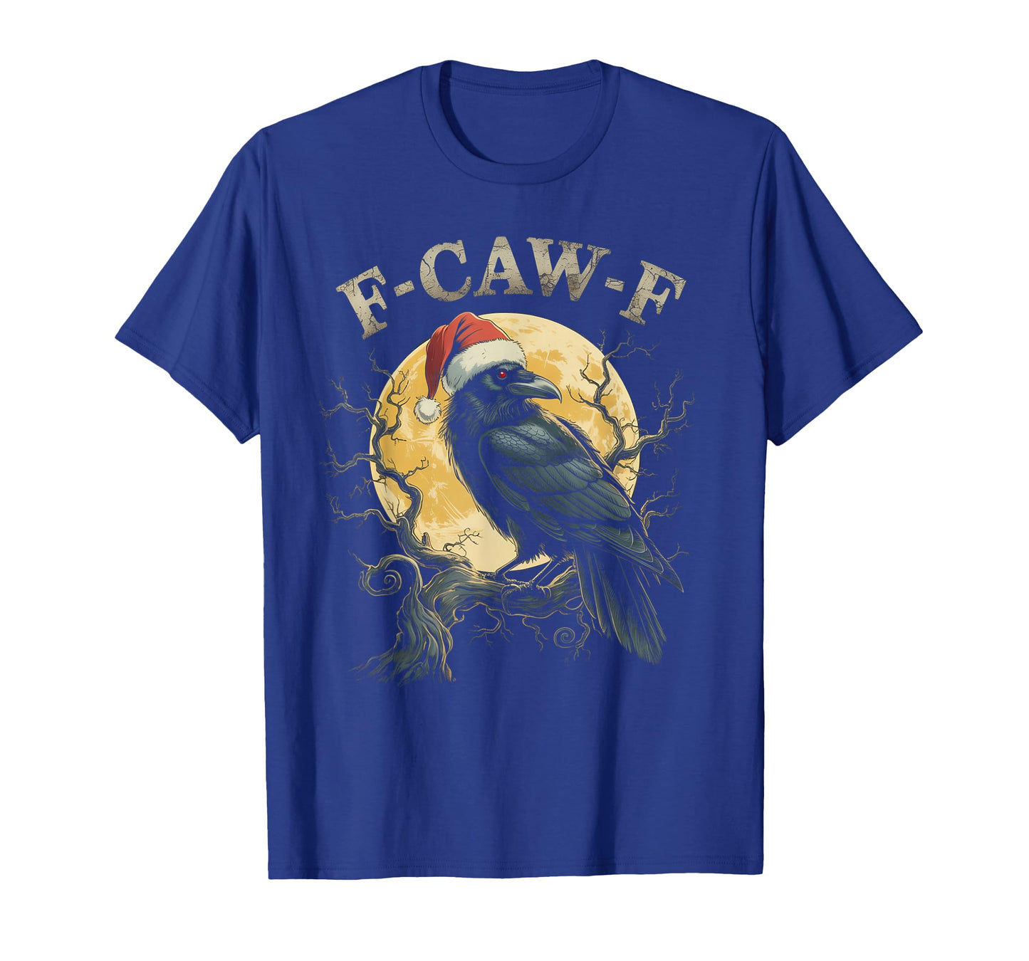 Funny Crow F-CAW-F Black Bird, Gothic Christmas Santa Hat T-Shirt
