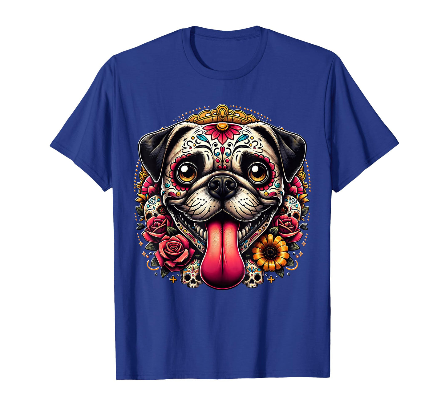 Pug Dia De Los Muertos Pug Skeleton T-Shirt