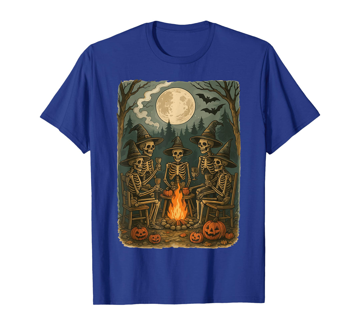 Vintage Ghost Gothic Skeleton Camping Halloween Men Women T-Shirt