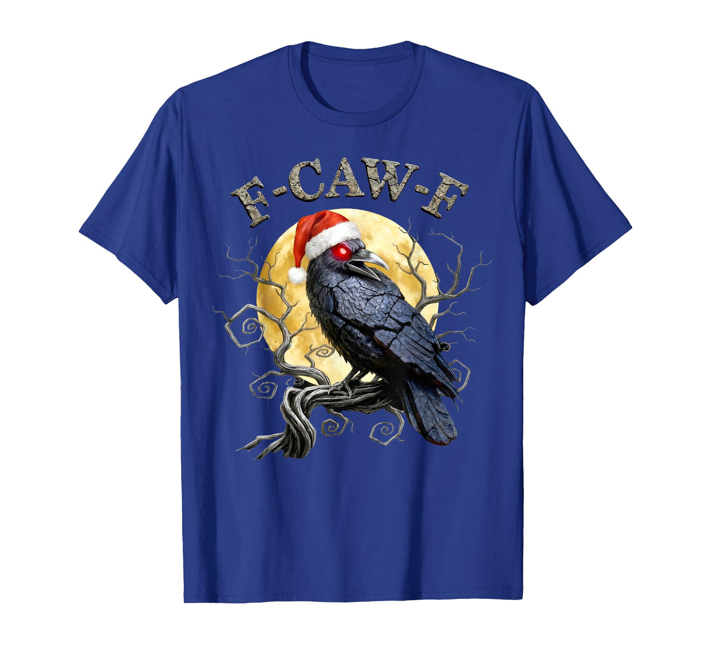 Funny Crow F-CAW-F Black Bird, Gothic Christmas Santa Hat T-Shirt