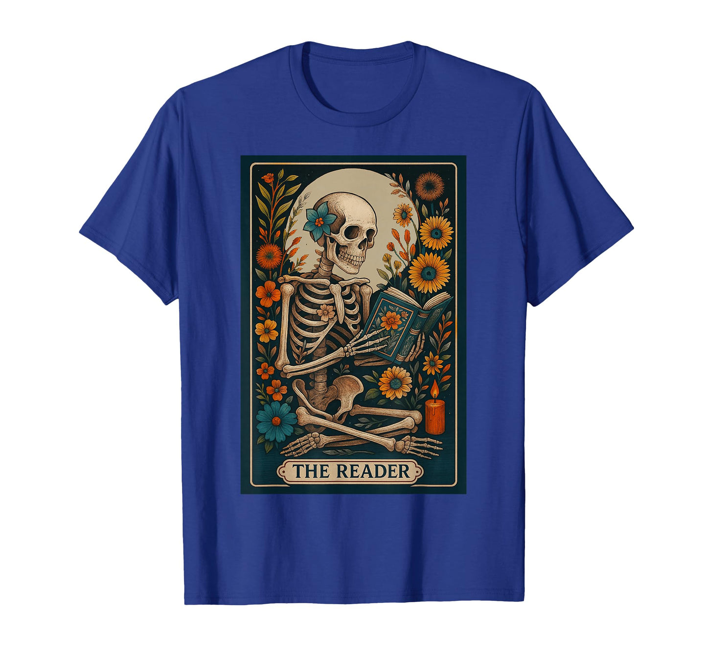The Reader Skeleton Tarot Card Reading Book Girls Women T-Shirt