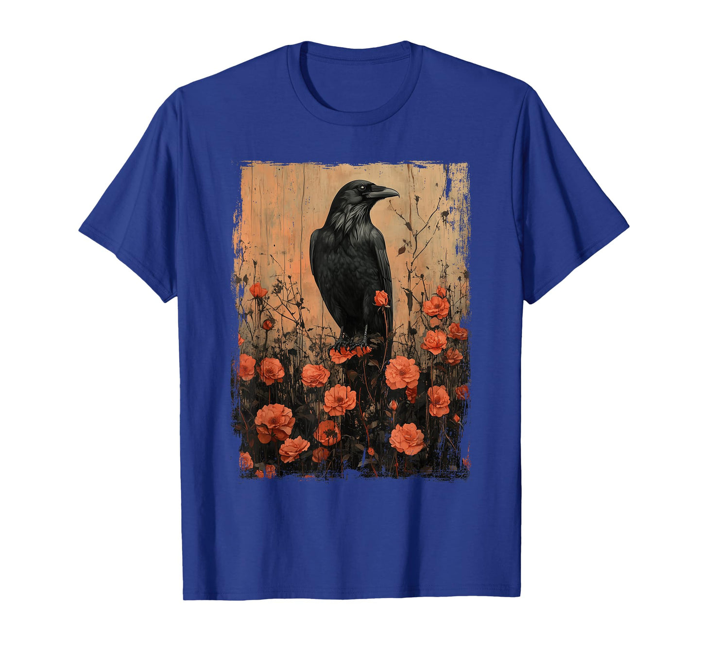 Gothic Raven Roses Vintage Floral Crow Mystical Dark Flower T-Shirt
