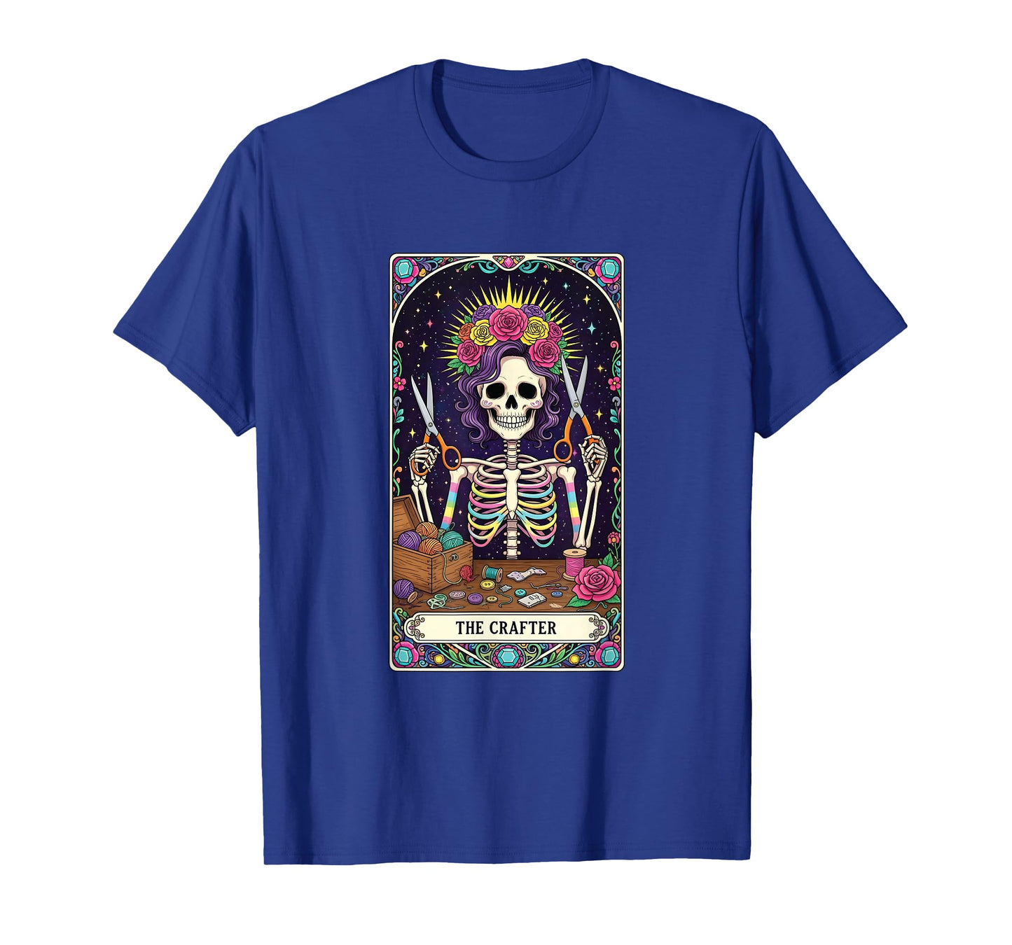 The Crafter Tarot Card Skeleton Crafting Design T-Shirt