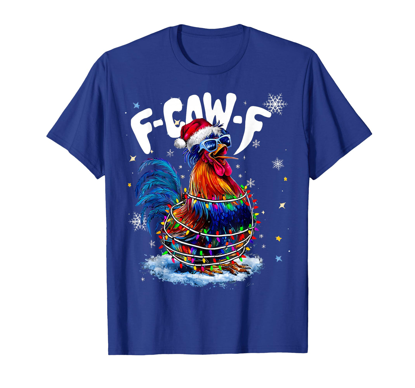Chicken Christmas Rooster Santa Hat Holiday Funny FCAWF Xmas T-Shirt