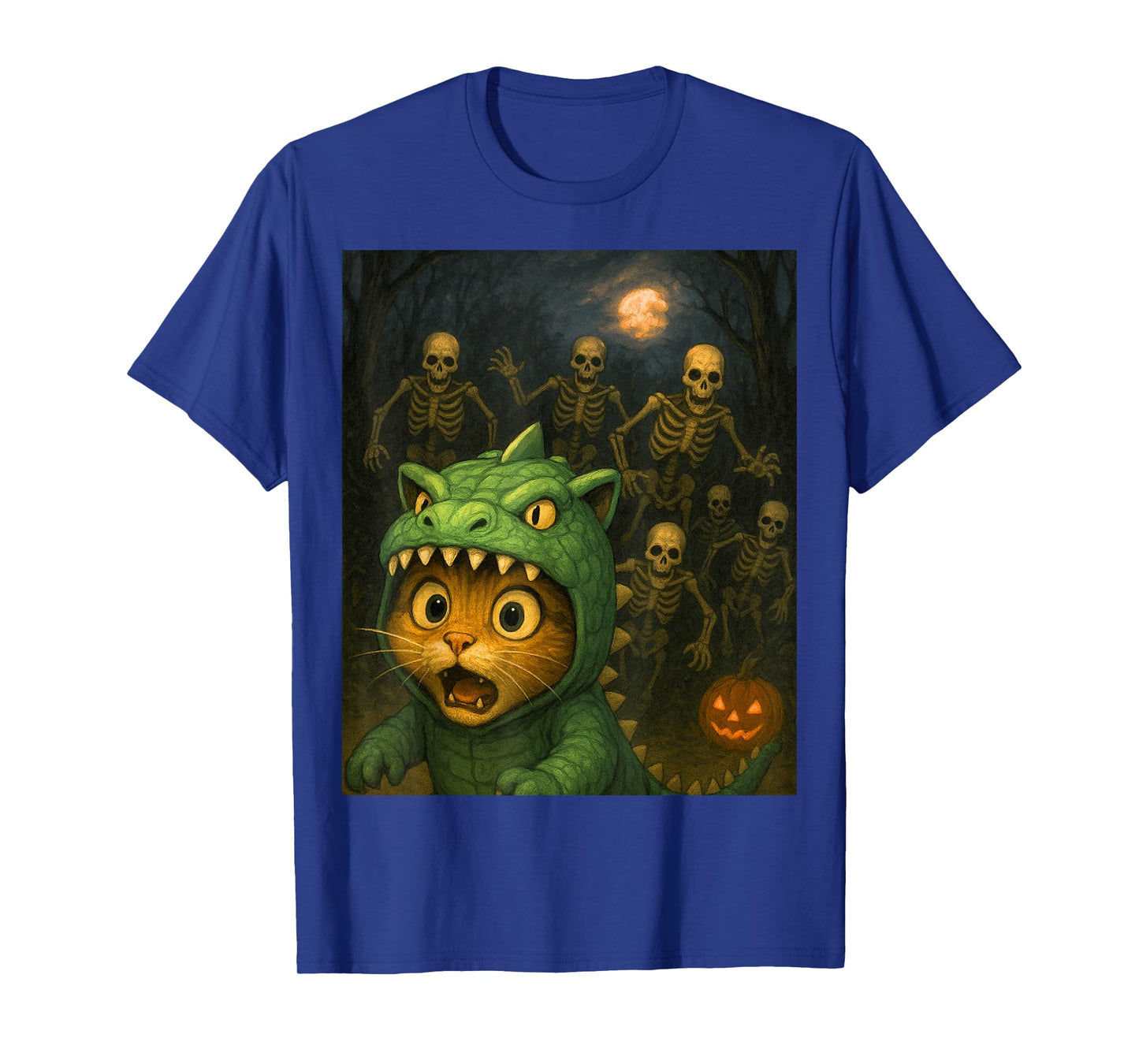 Funny Halloween Cat Selfie with Skeletons Spooky Cat Lovers T-Shirt