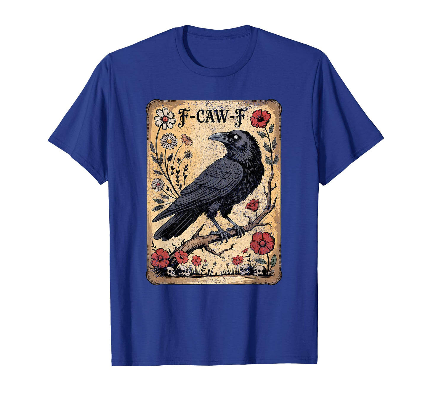 Black Crow, F-Caw-F Funny Black Bird Moon Gothic Adult Humor T-Shirt