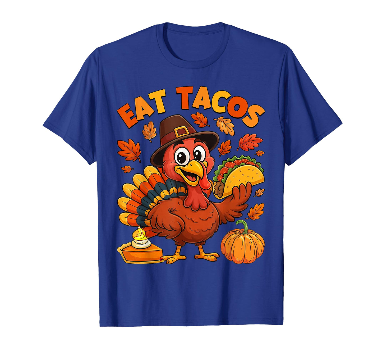 Thanksgiving Funny Mexican Turkey Eat Tacos Women Men Kids T-Shirt