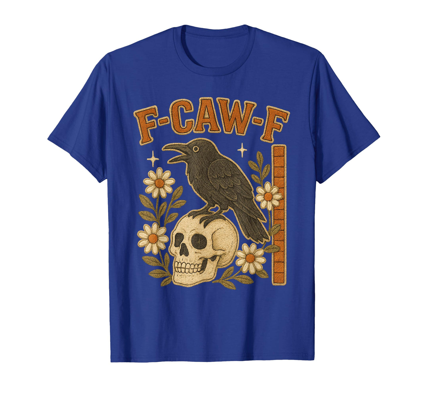 Funny F-Caw-F Raven Moon Gothic Vintage Crow Floral T-Shirt