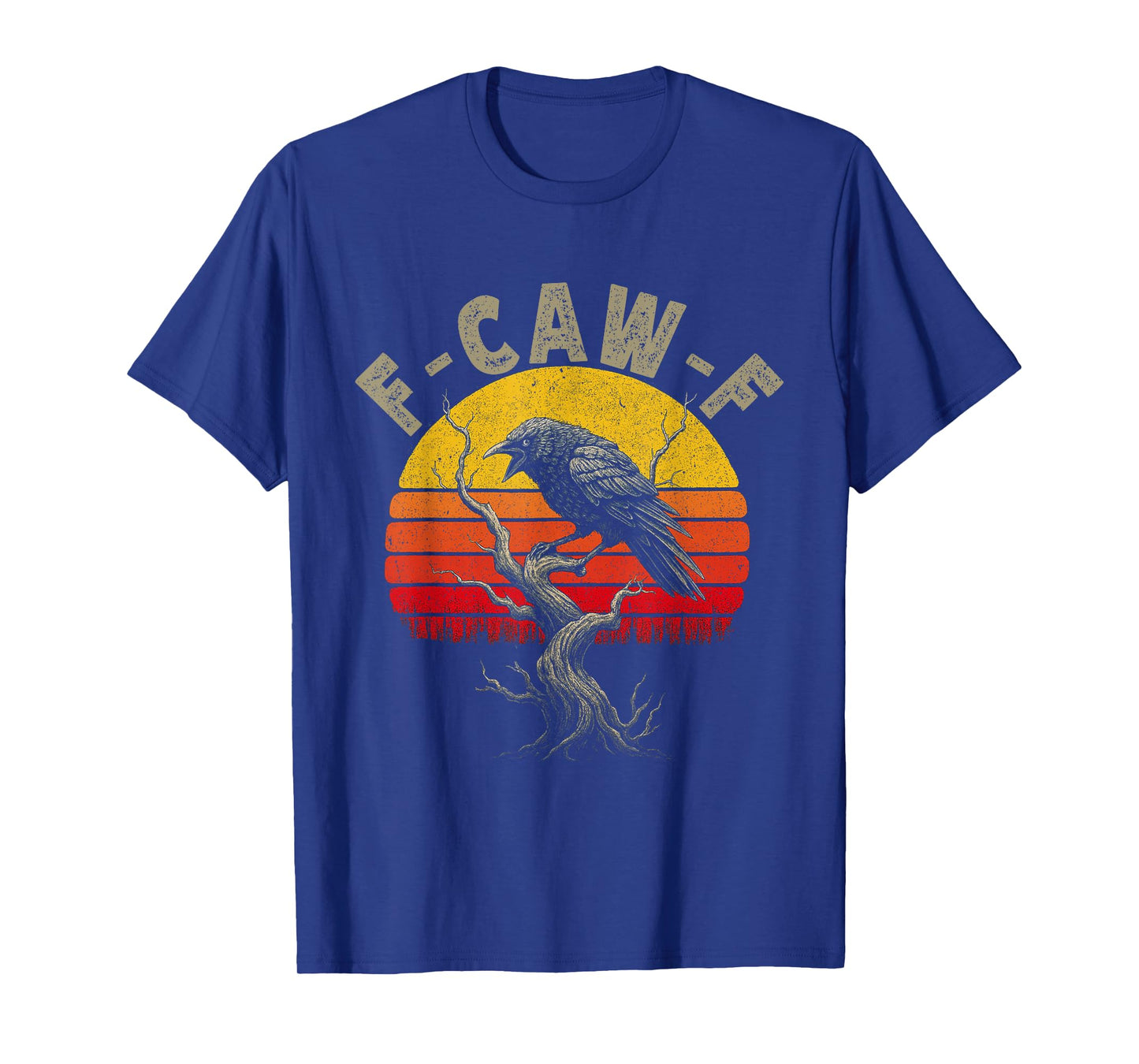 Black Crow F-Caw-F Full Moon Gothic Witchy Adult Humor Men T-Shirt