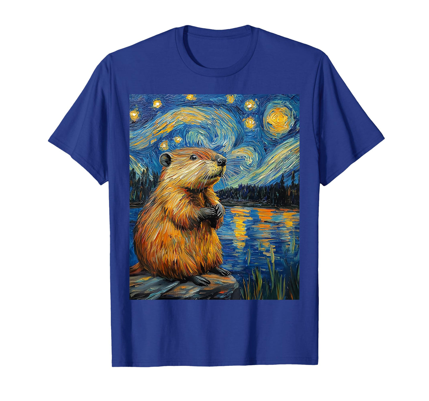 Beaver - Van Gogh Style - Starry Night Graphic T-Shirt