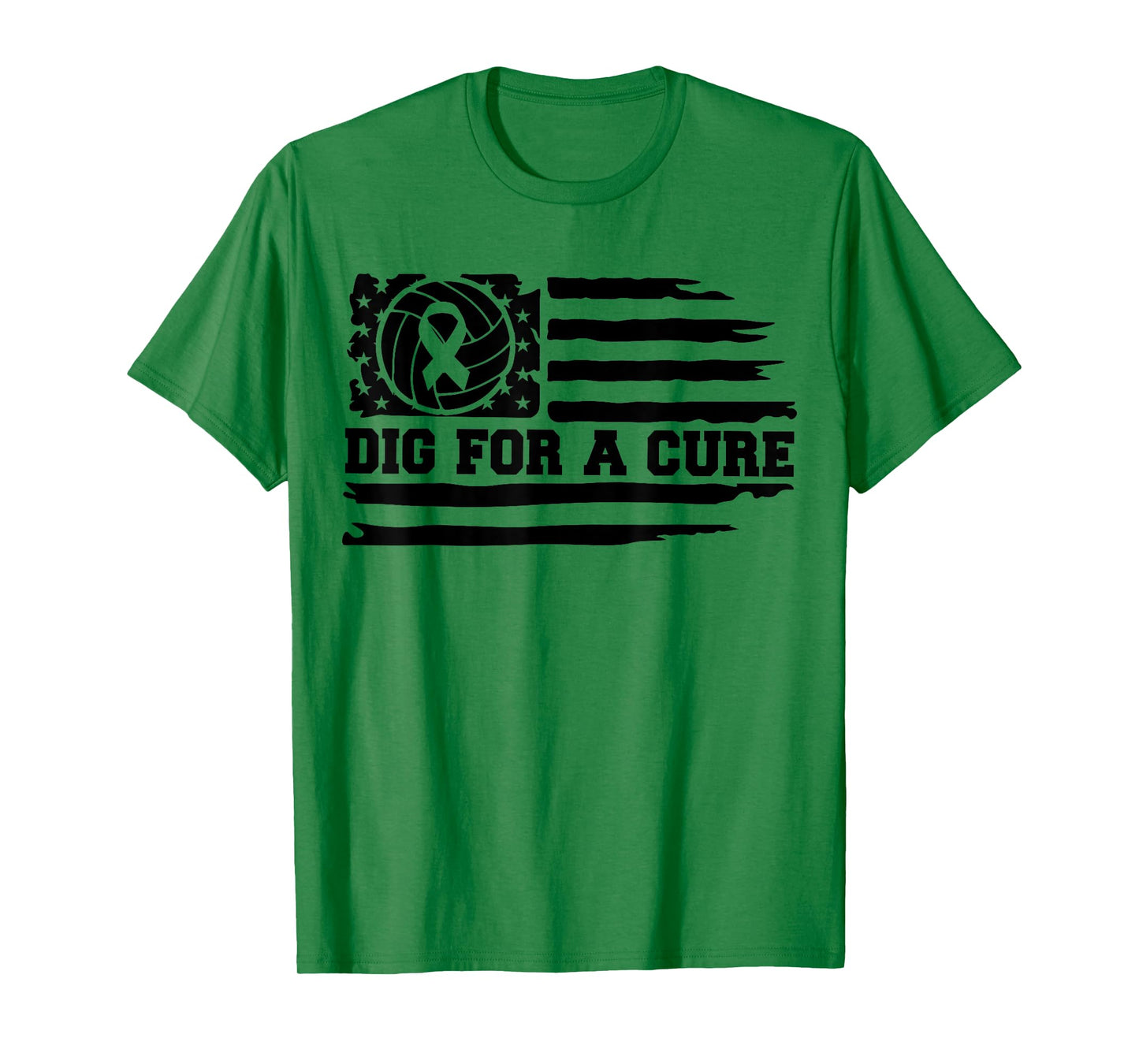 Dig For A Cure Breast Cancer Volleyball Pink American Flag T-Shirt for Women Kids Men