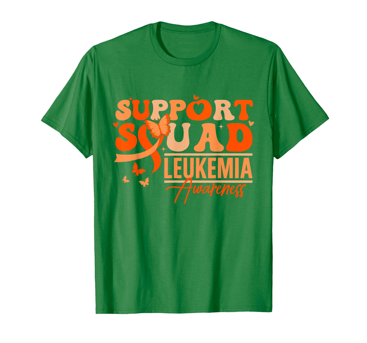 Support Squad Orange Ribbon Leukemia Blood Cancer Awareness T-Shirt