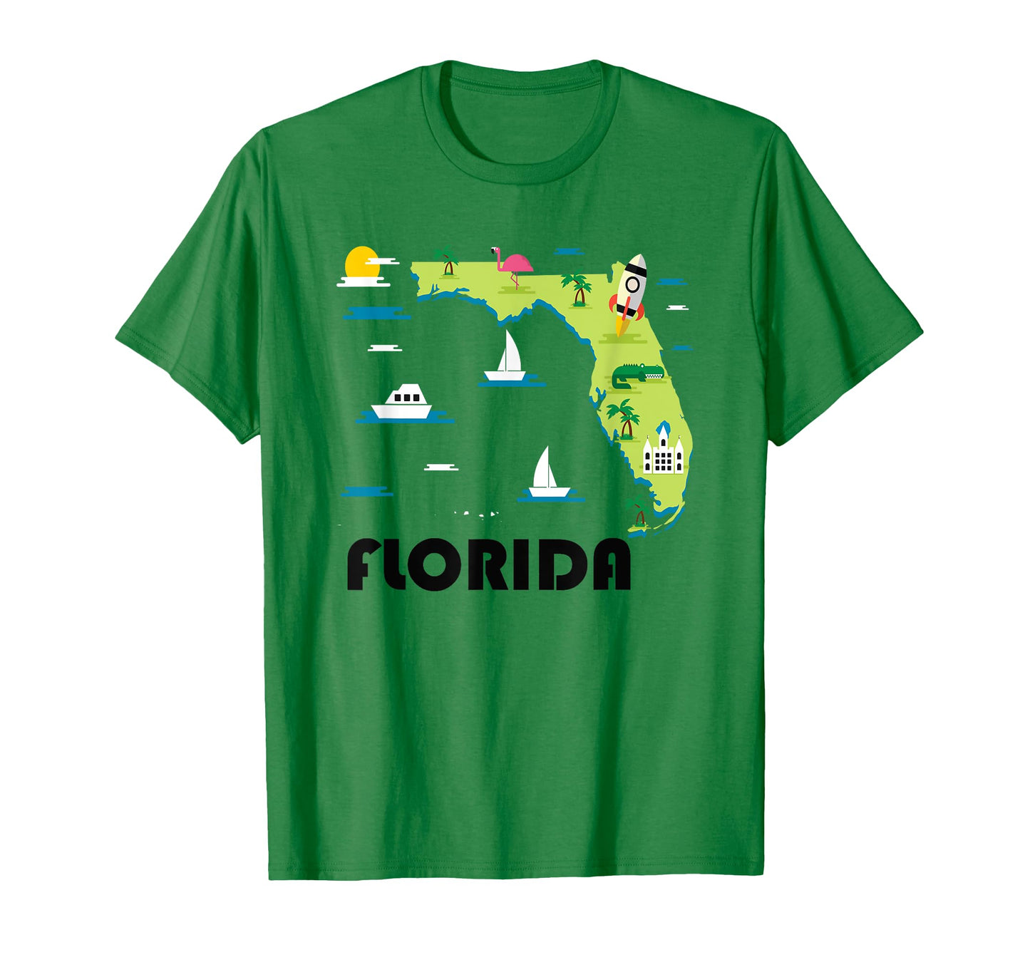 Florida State Home T-shirt Vintage Map Tourist Tee Shirt T-Shirt