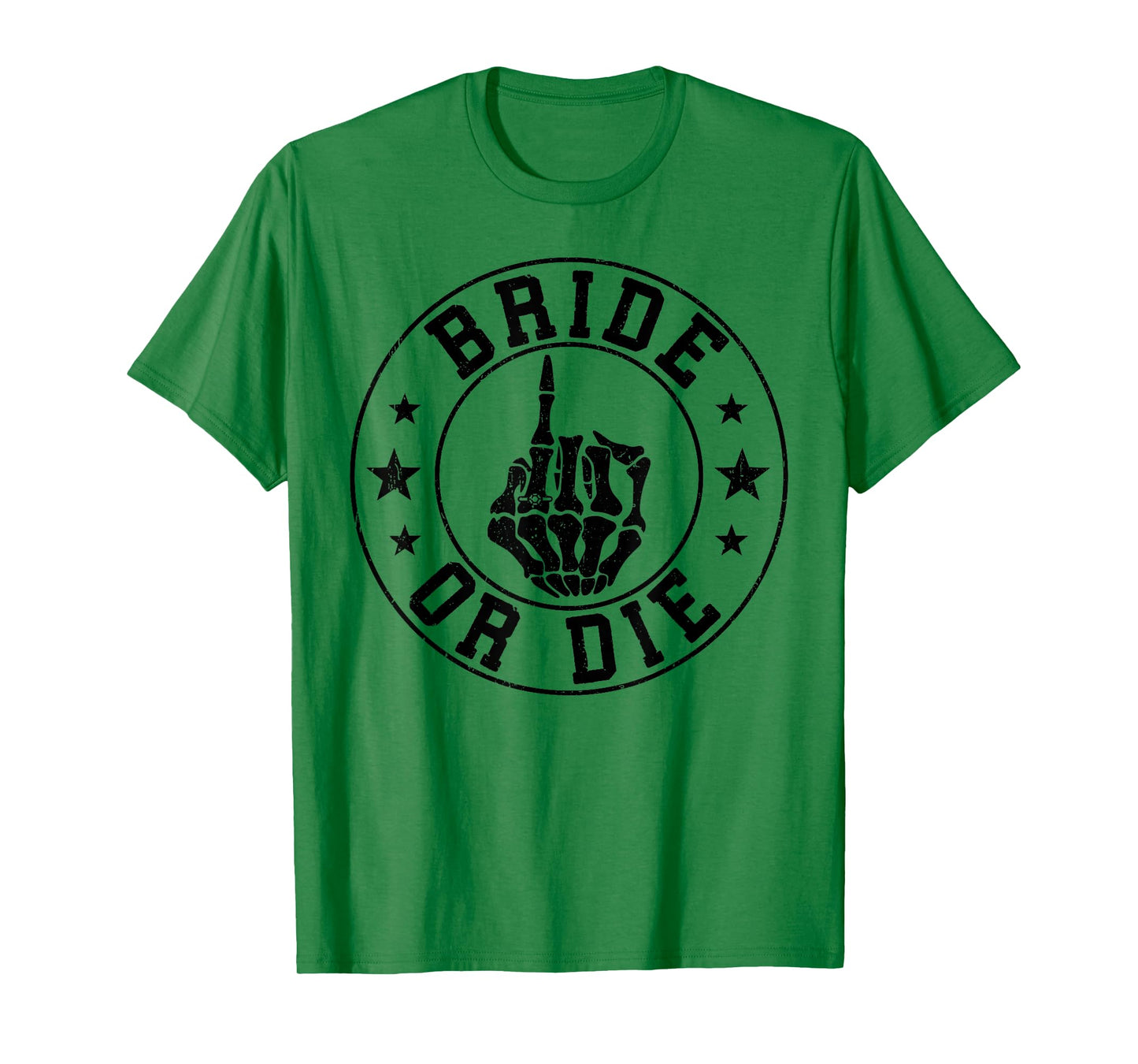 Bride Or Die Gothic Skeleton Bachelorette Party Est 2025 T-Shirt