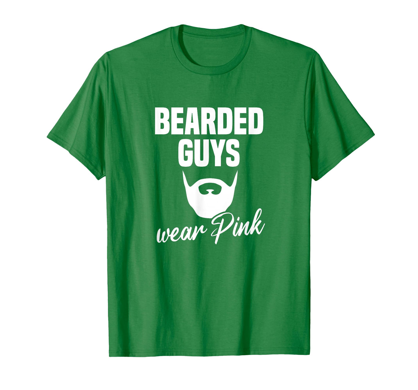 Mens Bearded Guys Wear Pink Breast Cancer Awareness T-Shirt