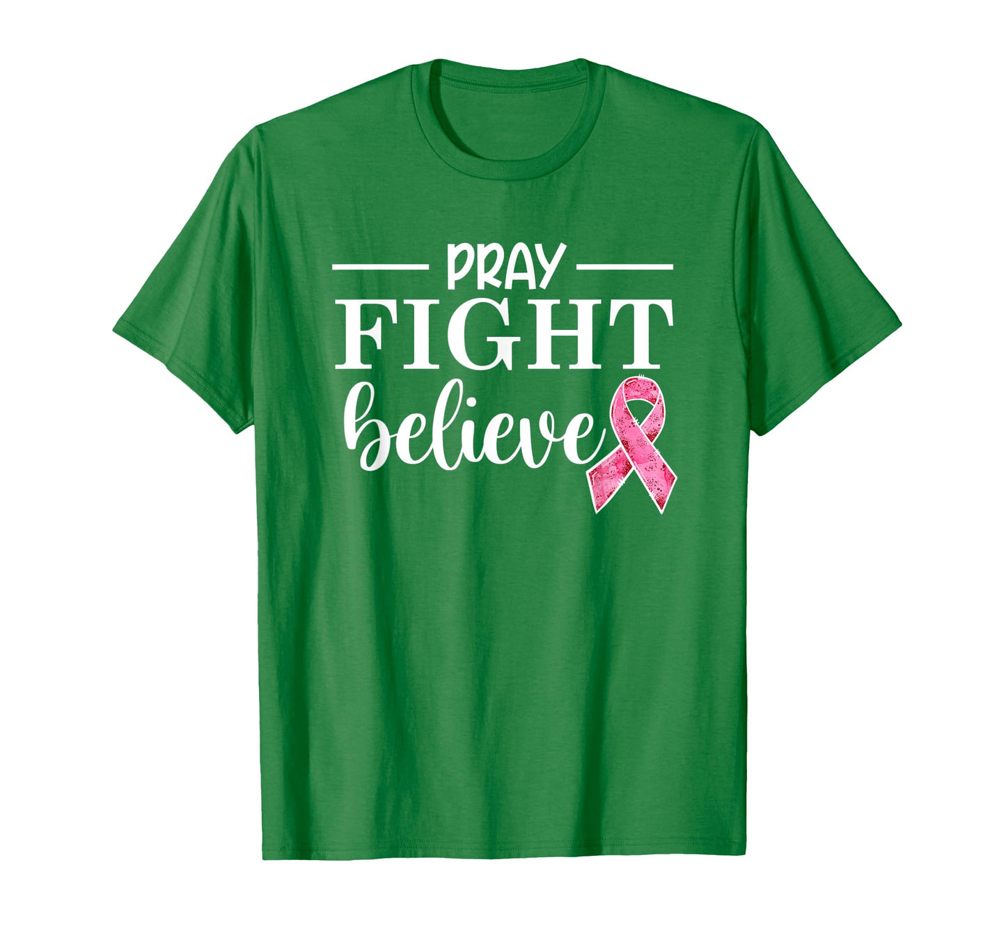 Breast Cancer Awareness Squad Pink Ribbon Pray Fight Believe T-Shirt