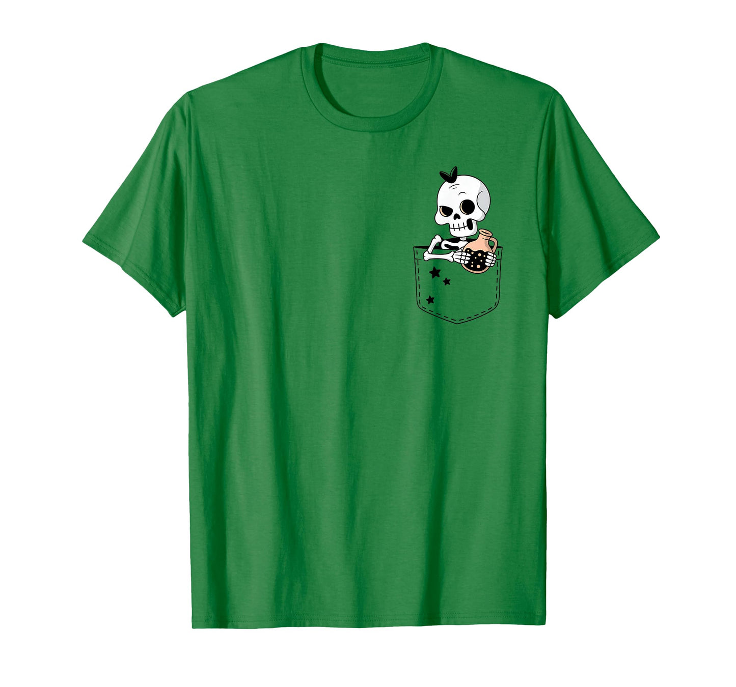 Skeleton with Potion Pocket Cute Halloween Fall Humor T-Shirt