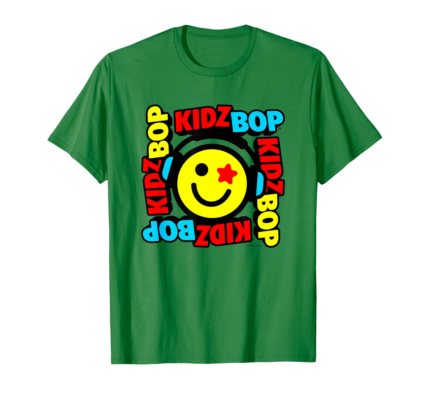 KIDZ BOP Merch – Star Smiley Face With Headphones T-Shirt