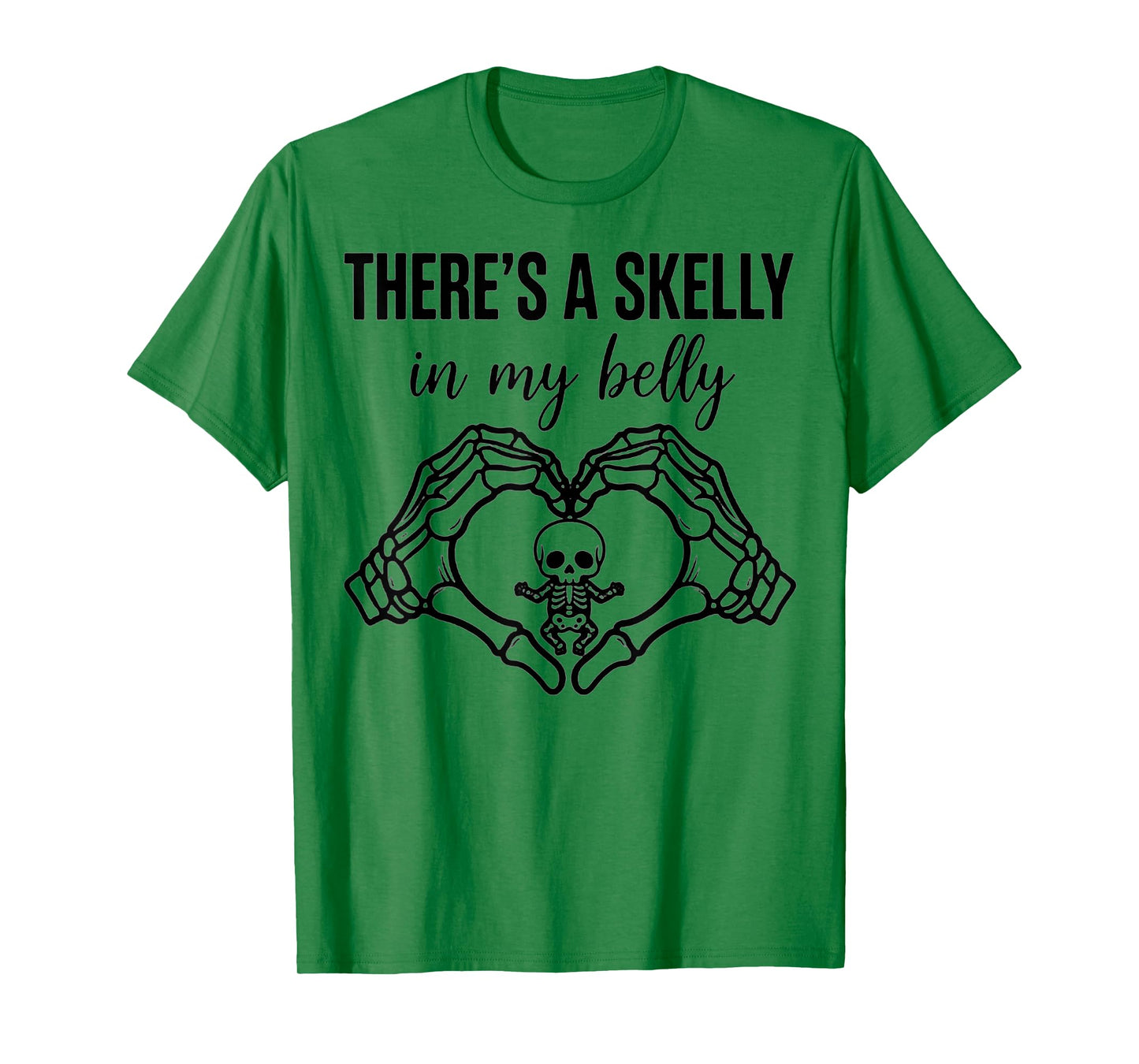 There's A Skelly in My Belly Halloween Cute Spooky Baby T-Shirt