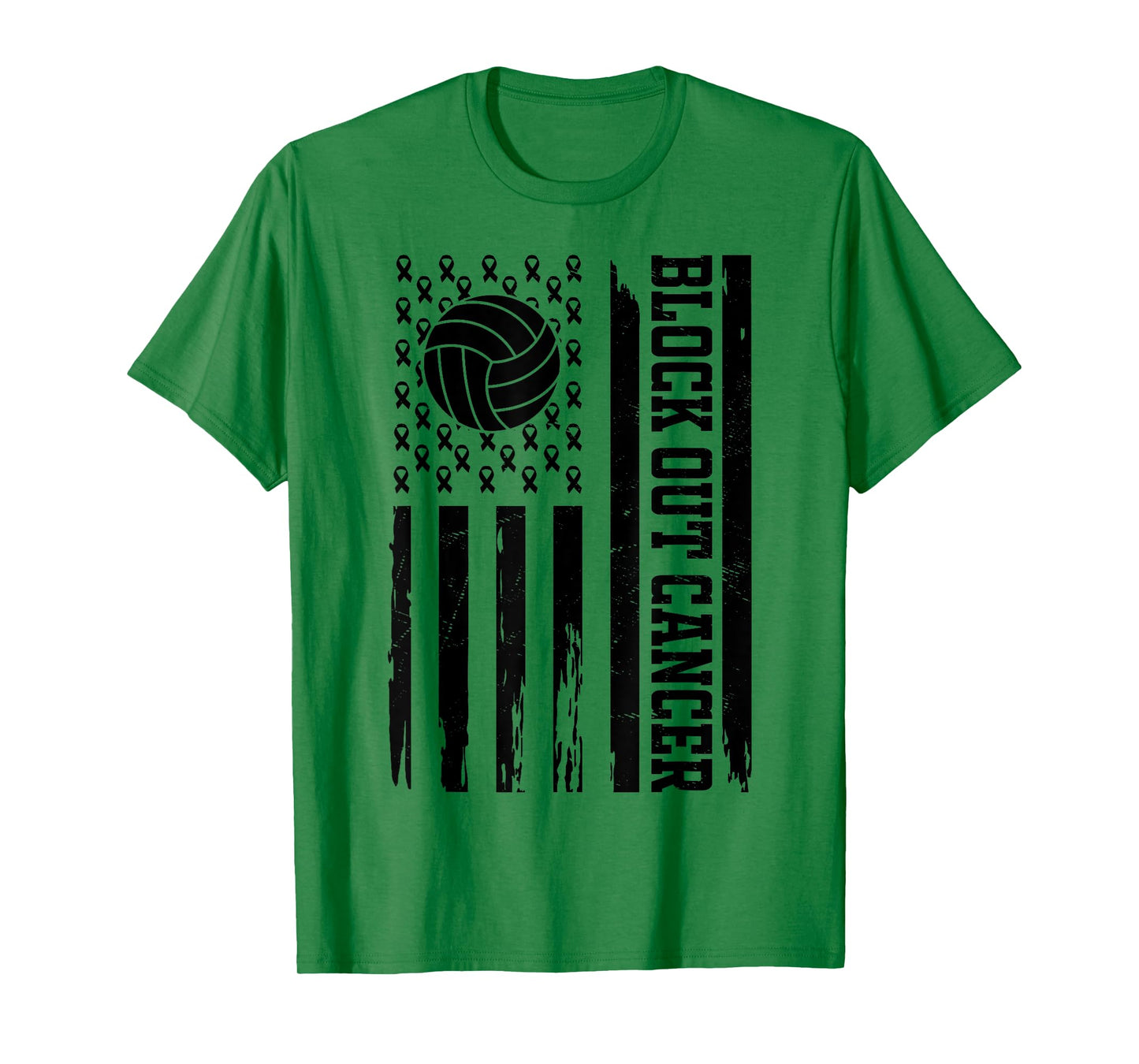 Volleyball Breast Cancer Awareness Block Out Cancer T-Shirt