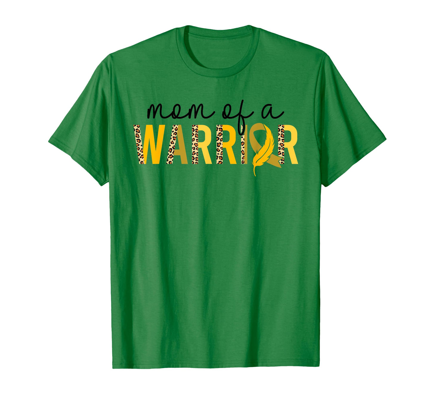 Mom of A Warrior Childhood Cancer Awareness Gold Ribbon T-Shirt