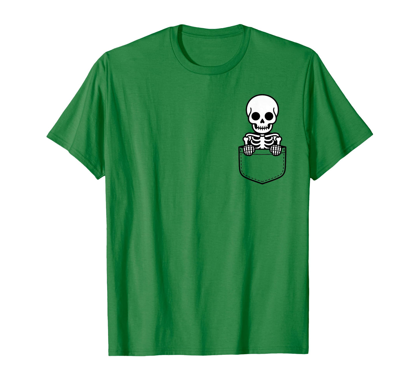 Skeleton in Pocket Cute Halloween Fall Humor T-Shirt