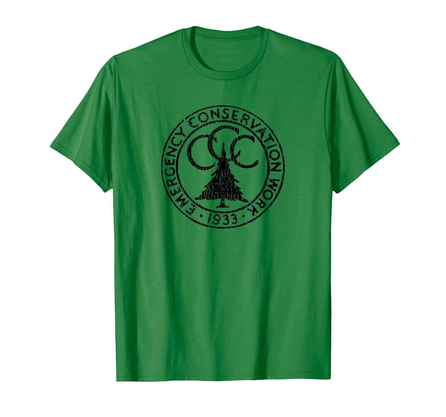 Giant Step Design Co. Civilian Conservation Corps CCC Logo Retro Distressed T-Shirt