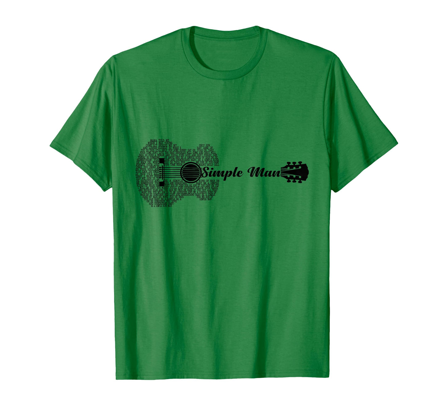Simple Man Music Guitar L:over Guitar Shape T-Shirt