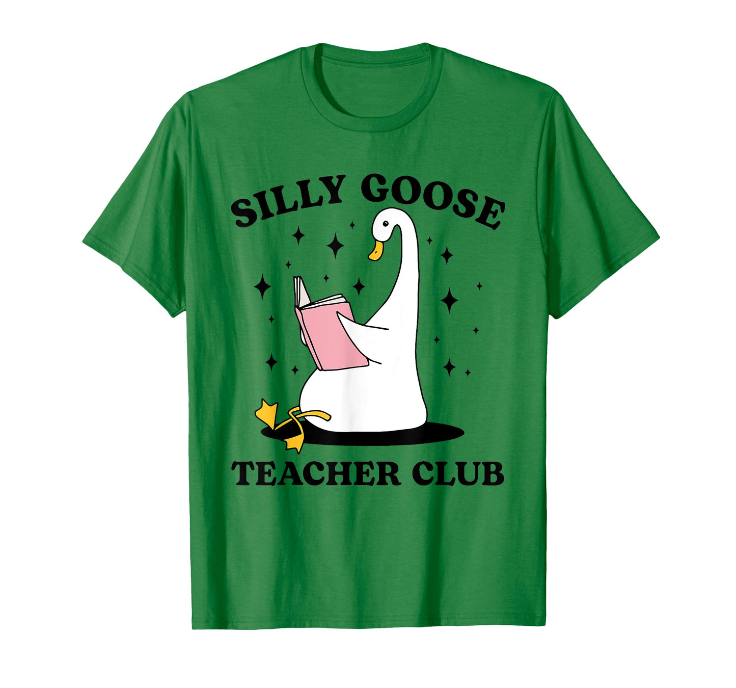 Silly Goose Teacher Groovy Club Silly Goose Book Reading T-Shirt