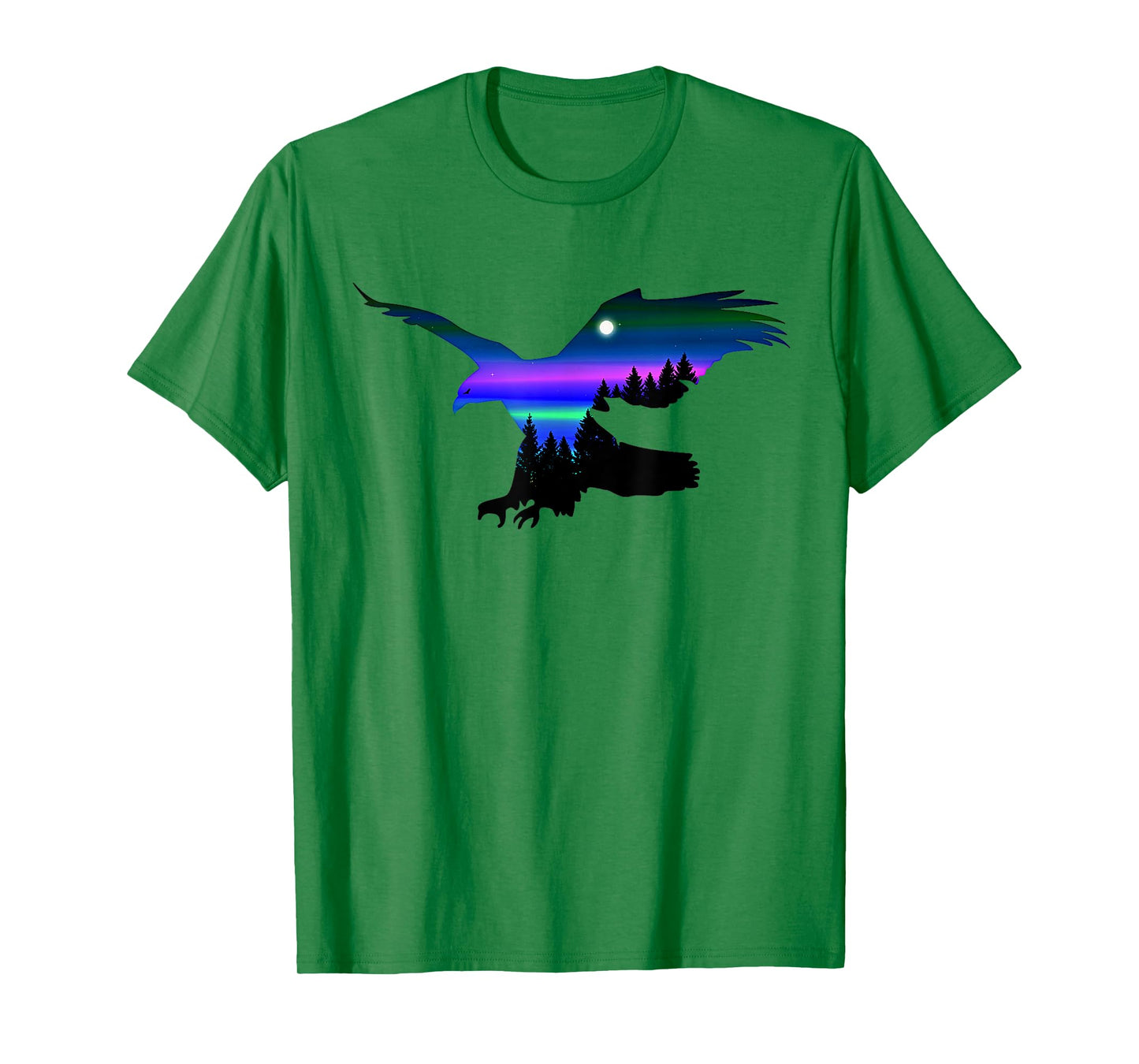 Beautiful Flying Eagle Aurora Sky Silhouette T-Shirt