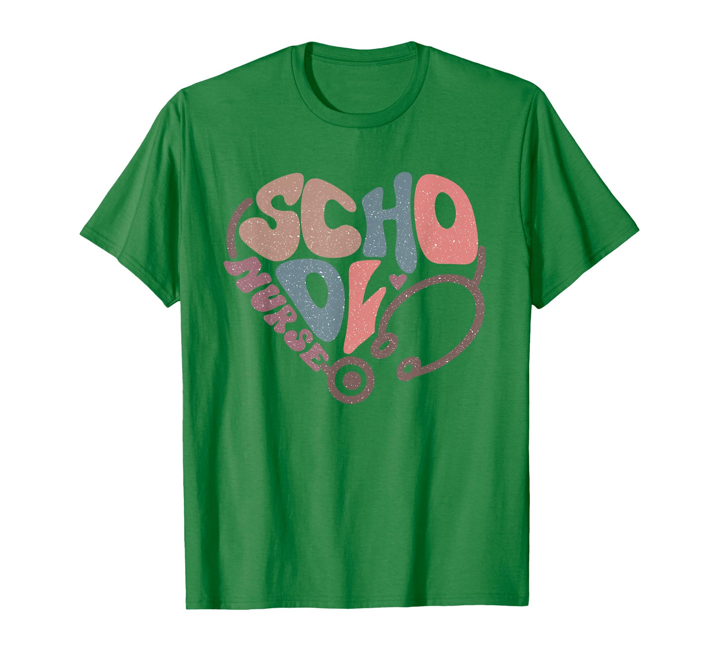 Groovy School Nurse Stethoscope Heart Nursing Nurse Day Week T-Shirt