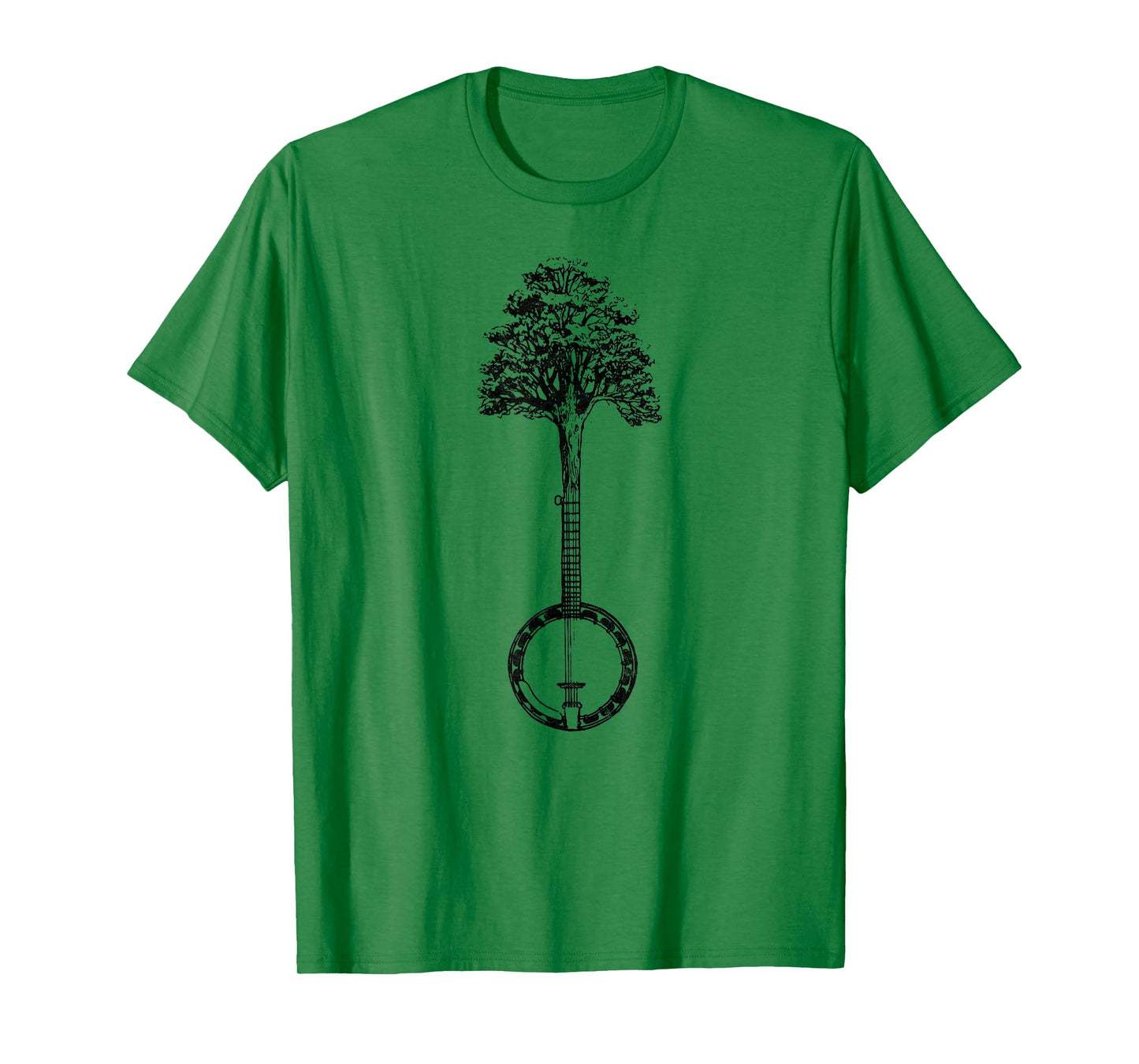 Banjo Tree Minimalist Design Vintage Nature & Music Graphic T-Shirt