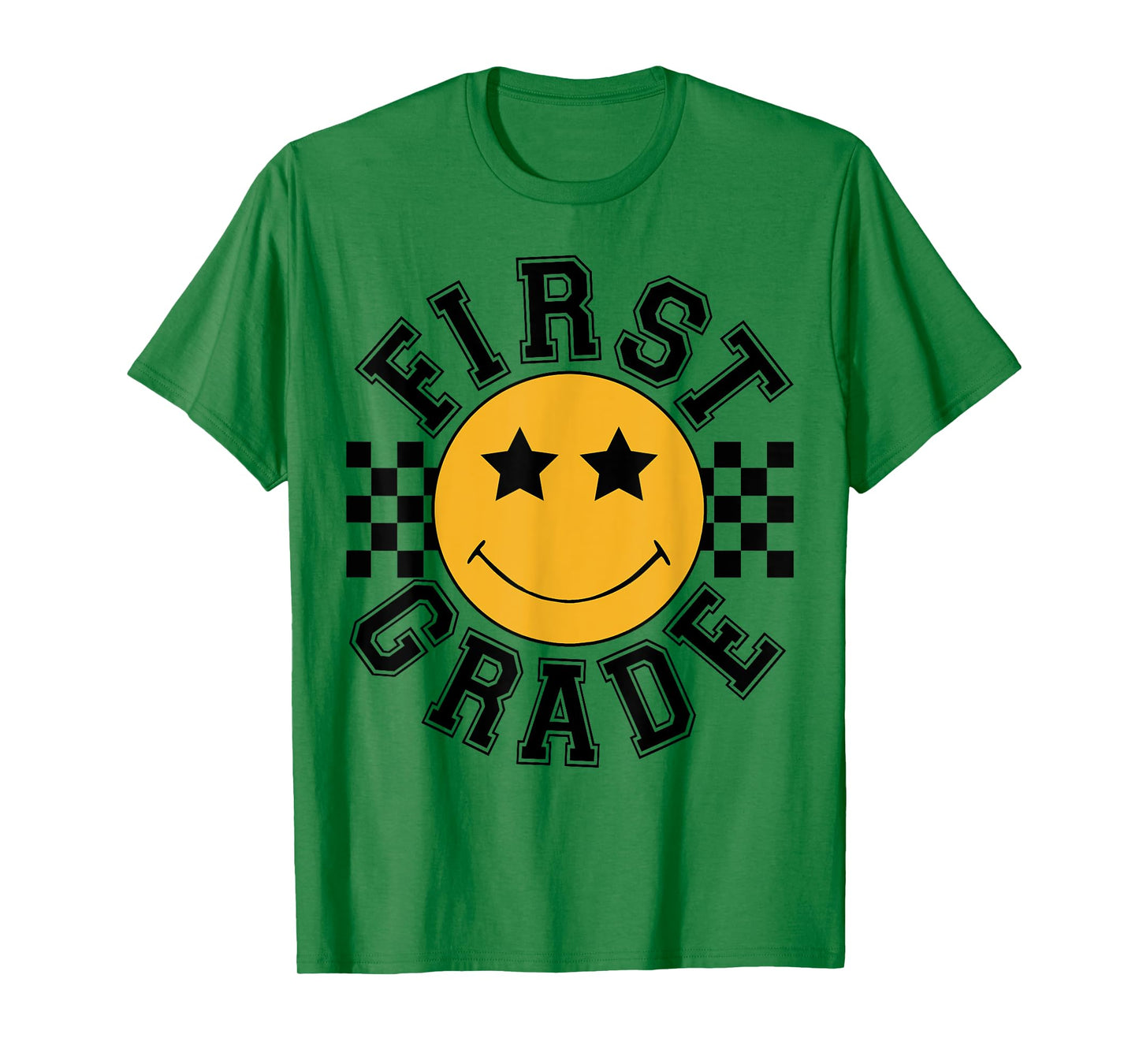 Retro First Grade Smile Face Back To School Teacher Student T-Shirt