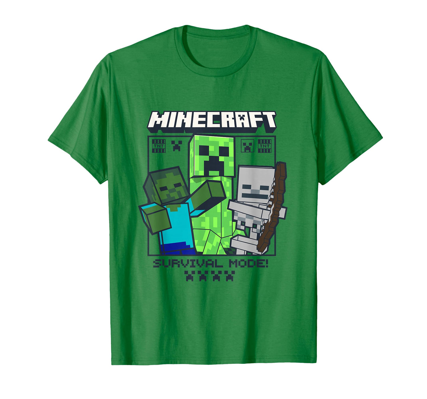 Minecraft Creeper Zombie Skeleton Survival Mode T-Shirt