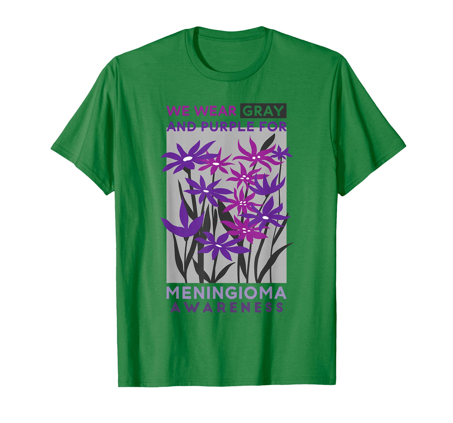 Wear Gray And Purple Rainbow, Meningioma Warrior Awareness T-Shirt