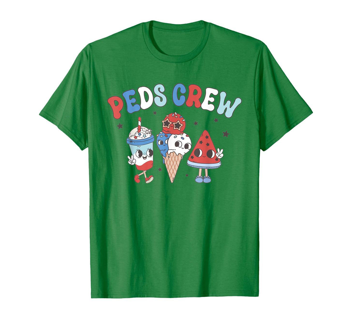 Retro PEDS Crew 4th Of July Popsicle Pediatric Nurse Women T-Shirt