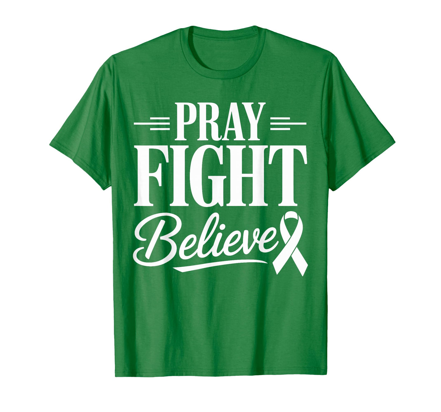 Pray Fight Believe Breast Cancer Awareness Christian Faith T-Shirt