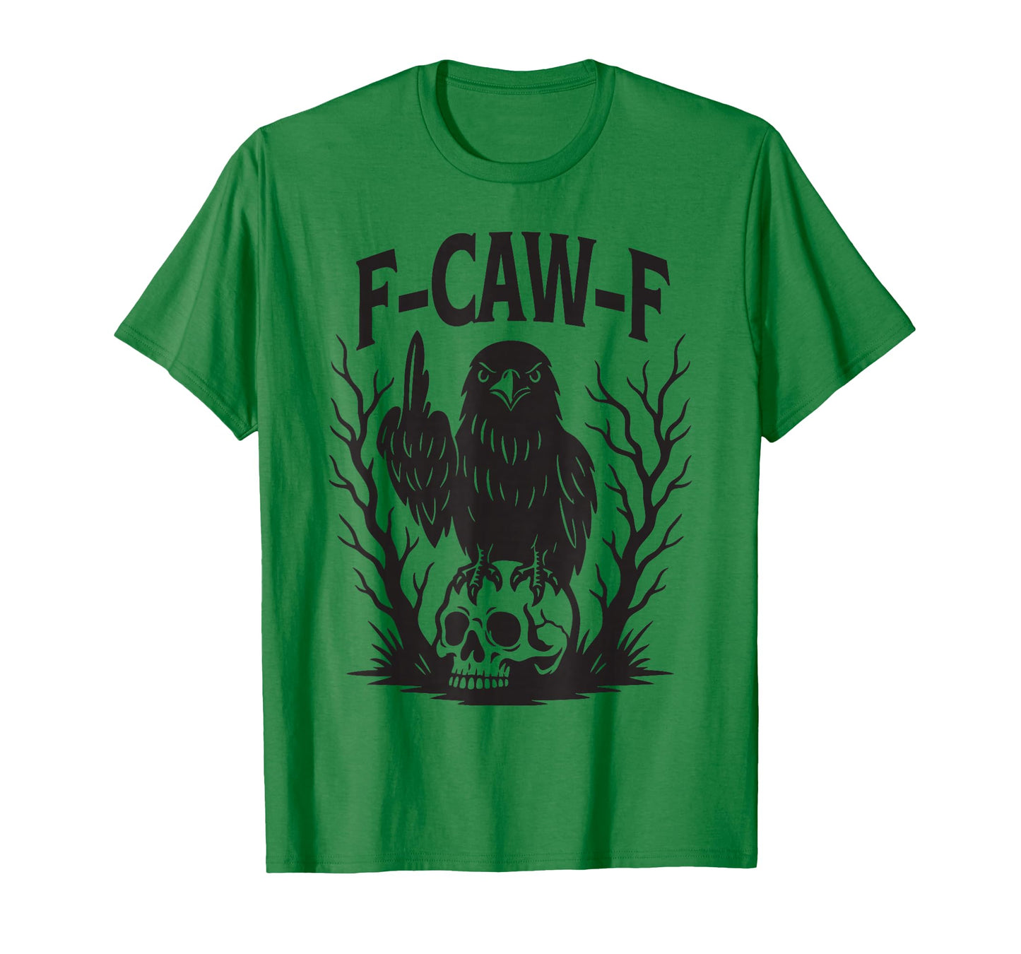 F-Caw-F Black Crow Pun Funny Bird Cawing Grunge T-Shirt
