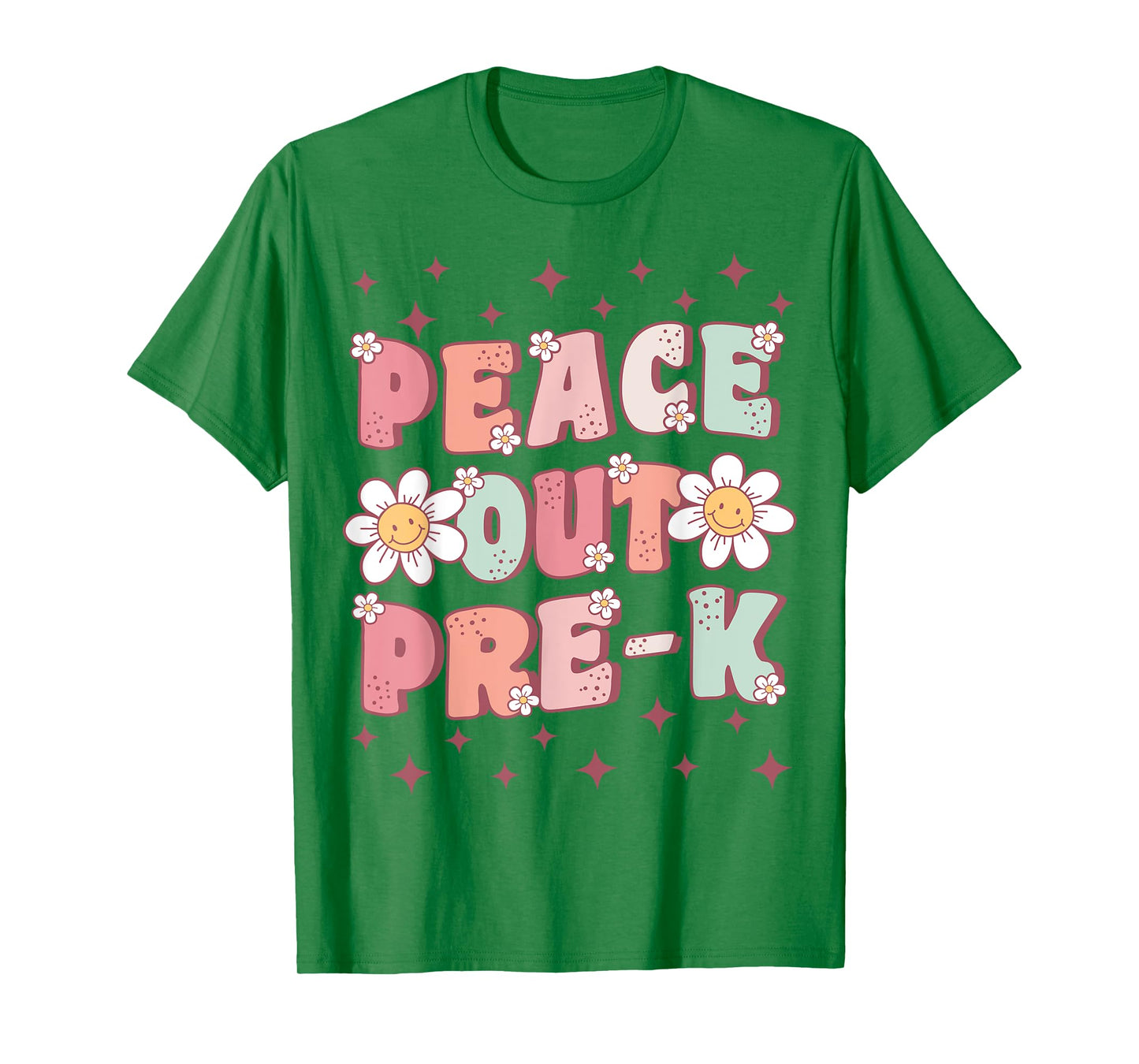 Peace Out Pre-K Cute Groovy Last Day of Preschool Graduation T-Shirt