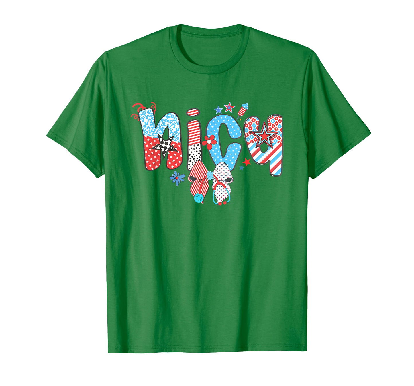 Retro 4th of July NICU Nurse American Neonatal ICU Nurse T-Shirt