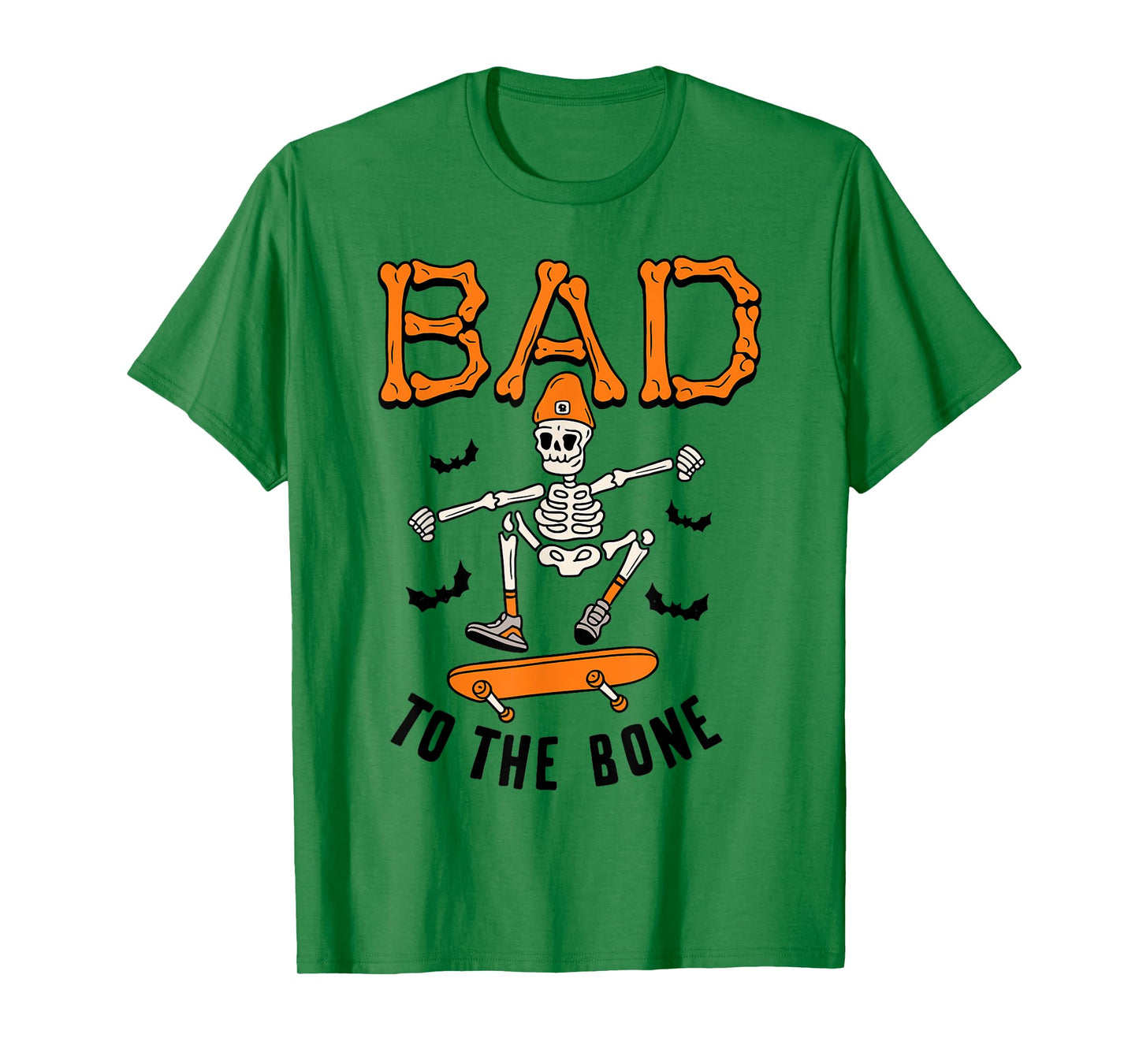 Funny Bad to The Bone Skeleton Skateboard Halloween Costume T-Shirt
